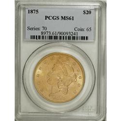 1875 $20 MS61 PCGS