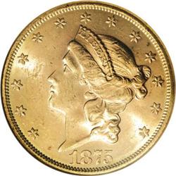 1875 $20 MS62 NGC