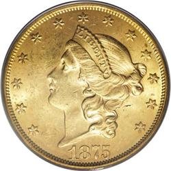1875 $20 MS63 PCGS