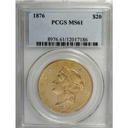 1876 $20 MS61 PCGS