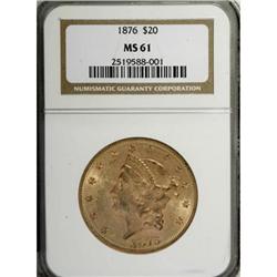 1876 $20 MS61 NGC
