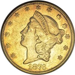 1876-CC $20 AU55 PCGS