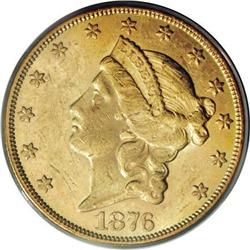 1876-CC $20 AU58 PCGS