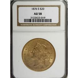 1876-S $20 AU58 NGC