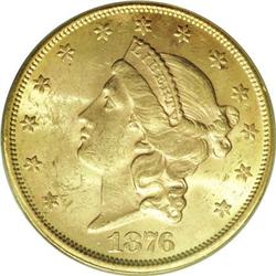 1876-S $20 MS62 PCGS