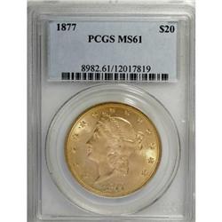 1877 $20 MS61 PCGS