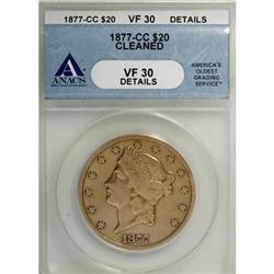 1877-CC $20 VF30 ANACS