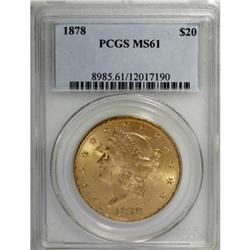 1878 $20 MS61 PCGS