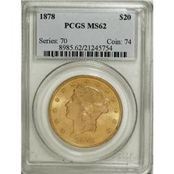 1878 $20 MS62 PCGS
