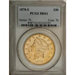 1878-S $20 MS61 PCGS
