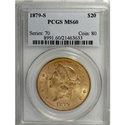 1879-S $20 MS60 PCGS