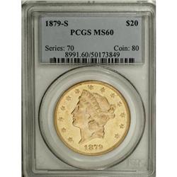 1879-S $20 MS60 PCGS