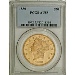 1880 $20 AU55 PCGS