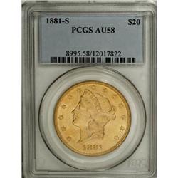 1881-S $20 AU58 PCGS