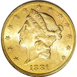 1881-S $20 MS62 PCGS