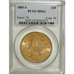 1885-S $20 MS62 PCGS