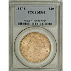 1887-S $20 MS61 PCGS