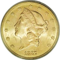 1887-S $20 MS62 PCGS