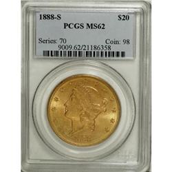 1888-S $20 MS62 PCGS