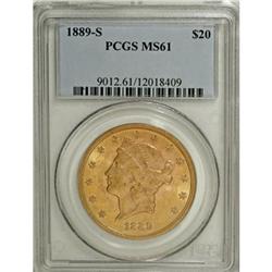 1889-S $20 MS61 PCGS