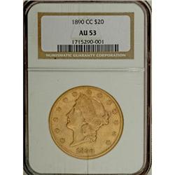 1890-CC $20 AU53 NGC