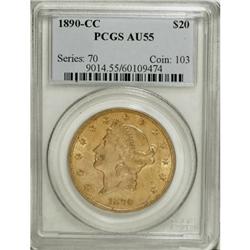 1890-CC $20 AU55 PCGS