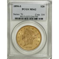 1890-S $20 MS62 PCGS
