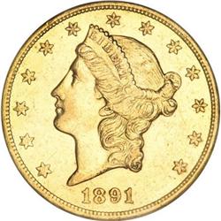 1891-CC $20--Repaired, Whizzed--NCS. AU50