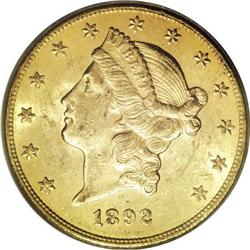 1892-CC $20 AU58 PCGS
