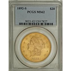 1892-S $20 MS62 PCGS