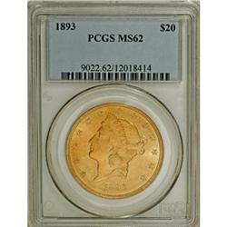 1893 $20 MS62 PCGS