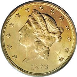 1893 $20 MS64 PCGS