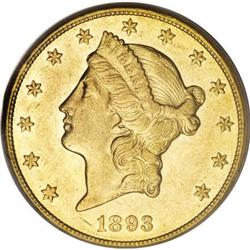 1893-CC $20 AU55 PCGS
