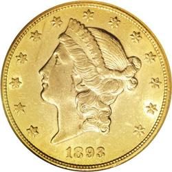 1893-CC $20 AU58 NGC