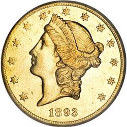 1893-CC $20 AU58 Prooflike NGC