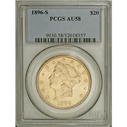 1896-S $20 AU58 PCGS