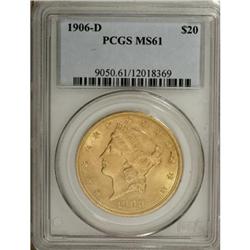 1906-D $20 MS61 PCGS