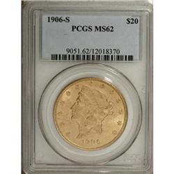 1906-S $20 MS62 PCGS