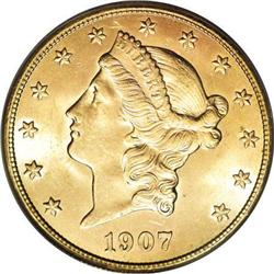 1907-S $20 MS64 PCGS
