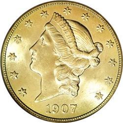 1907-S $20 MS64 PCGS