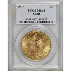 1907 $20 Arabic Numerals MS64 PCGS