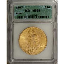 1907 $20 Arabic Numerals MS65 ICG