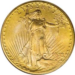 1908 $20 No Motto MS66 NGC