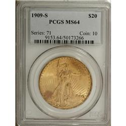 1909-S $20 MS64 PCGS