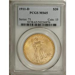 1911-D $20 MS65 PCGS