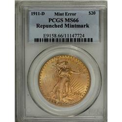 1911-D $20 MS66 PCGS