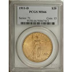 1911-D $20 MS66 PCGS