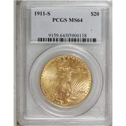 1911-S $20 MS64 PCGS