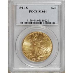 1911-S $20 MS64 PCGS
