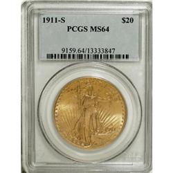 1911-S $20 MS64 PCGS